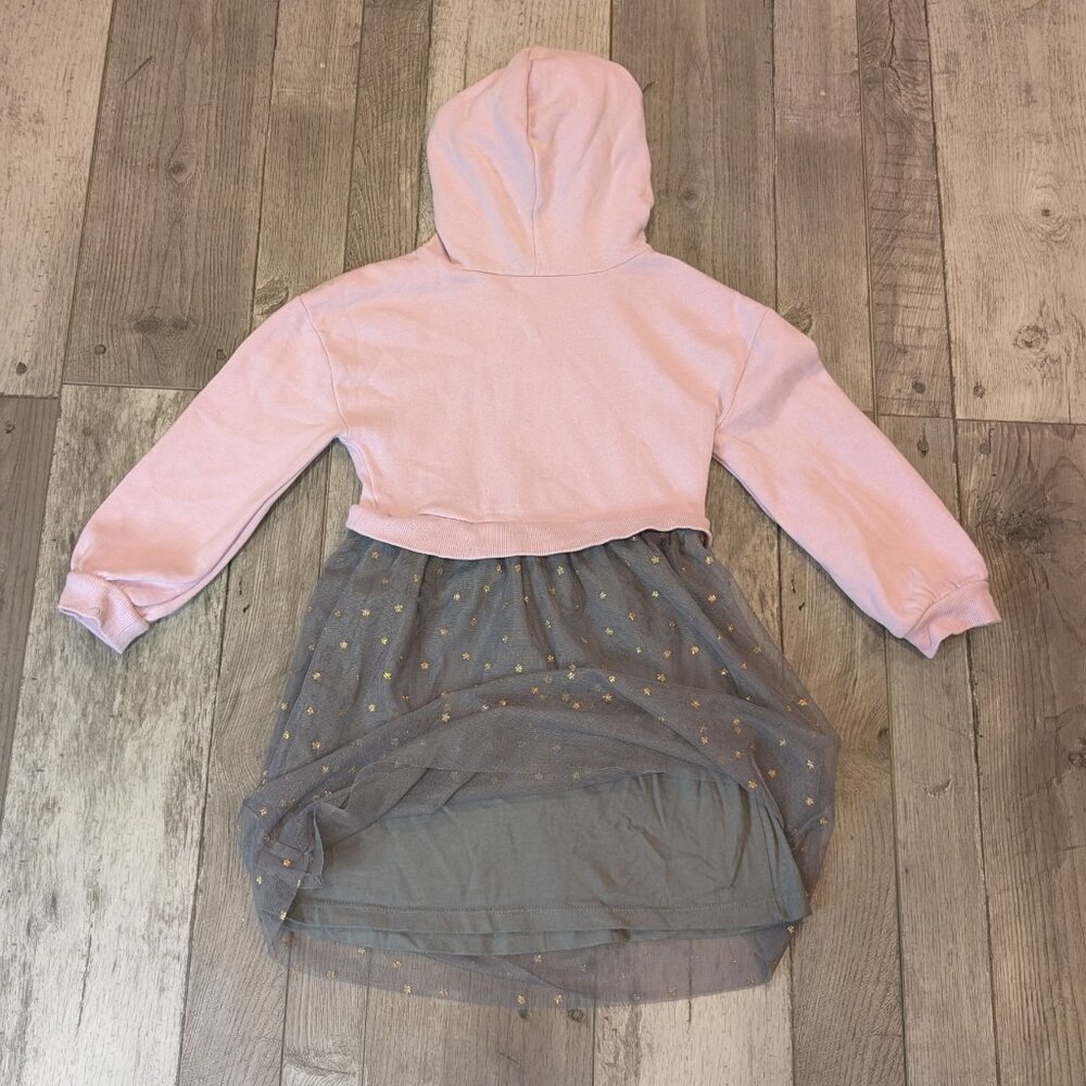 Carter's KID, Hoodie Dress, PInk.Grey w Strs, Sz 5/5A - Picture 2 of 10